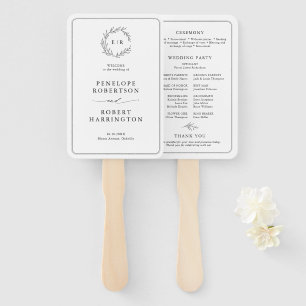 Leque Programa Minimalista de Casamento de Folha Branca 