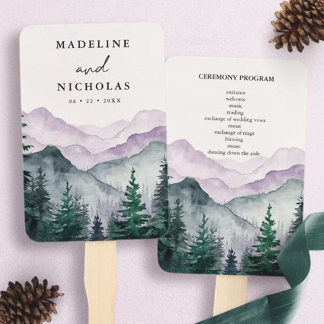Leque Programa Misty Mountain Forest Wedding (Criador carregado)
