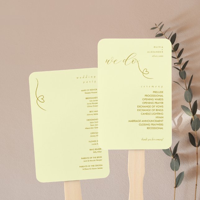 Leque Programa Modern Colorblock Wedding | Amarelo-Mante (Criador carregado)