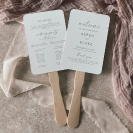 Leque Programa Modern Silver Script Wedding