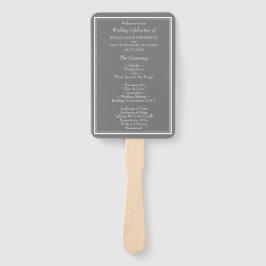 Leque Programa Moderno de Casamento de Cinzas Minimalist