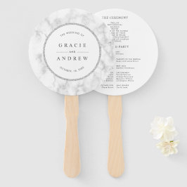 Leque Programa Moderno de Casamento de Mármore Branco