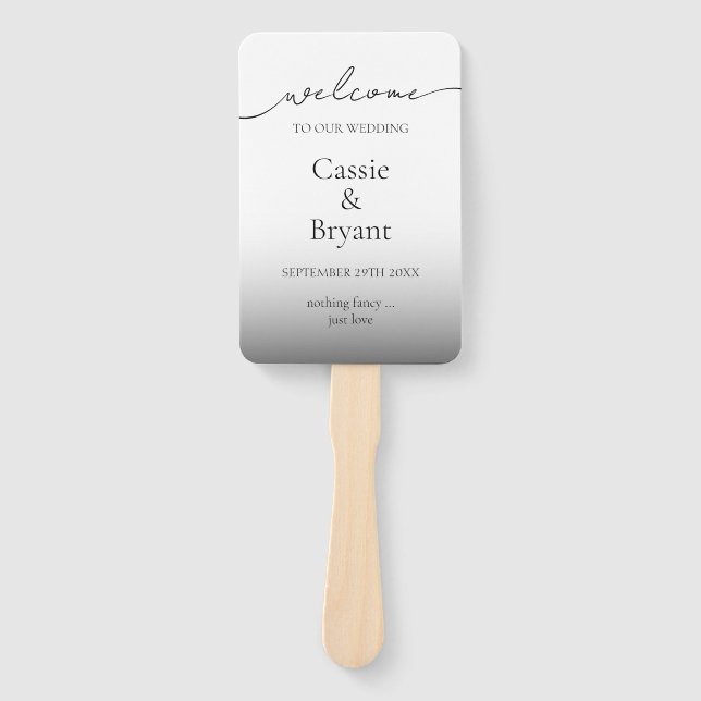 Leque Programa Moderno de Casamento de Ombre Negro e Bra (Frente)