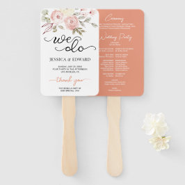 Leque Programa Moderno de Casamento Floral Elegante de S