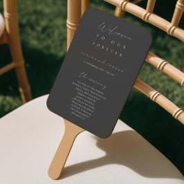 Leque Programa Moderno de Cerimônia de Cinzas Minimalist