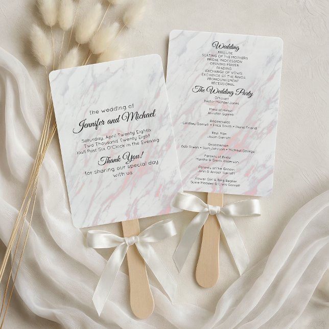 Leque Programa Moderno de Mármore Rosa e Cinza (Criador carregado)