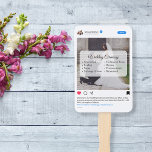 Leque Programa Moderno Funny Social Media Wedding<br><div class="desc">Mantenha-se legal e entretido no nosso casamento com o Fã de Mão do Programa Moderno Engraçado de Mídia Social! Este inovador ventilador de mão duplica como um programa, fornecendo aos seus convidados todos os detalhes de que precisam, mantendo-os confortáveis. Adotar a era digital com um toque de humor enquanto misturamos...</div>