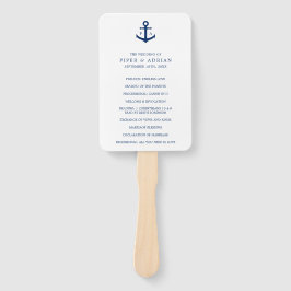 Leque Programa Náutico de Casamento por Âncora Azul Mari
