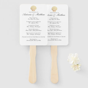 Leque Programa náutico do casamento do Seashell do