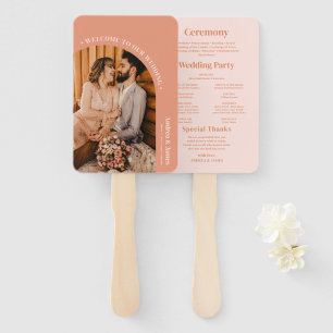 Leque Programa Orange Photo Boho Disco Wedding
