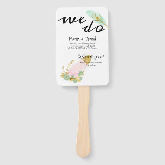 Leque Programa Penas Douradas e Rosa Boho (Frente)