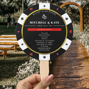 Leque Programa Poker Chip Wedding