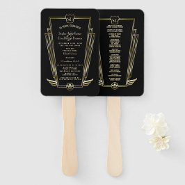 Leque Programa Real Dourado de Casamento de Deco de Arte