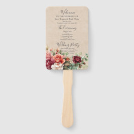 Leque Programa Romântico de Casamento Floral Eucalyptus