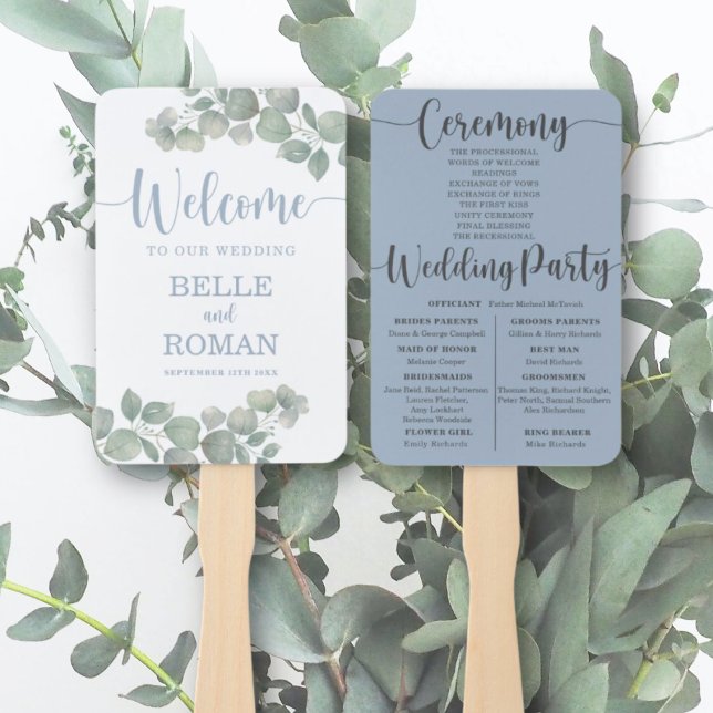 Leque Programa Rustic Eucalyptus Foliage Wedding (Criador carregado)