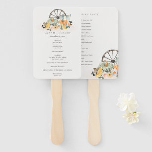Leque Programa Rustic Fall Pumpkin Leafy Floral Casament