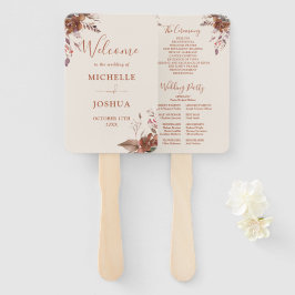 Leque Programa Rustic Floral de Casamento outono do outo