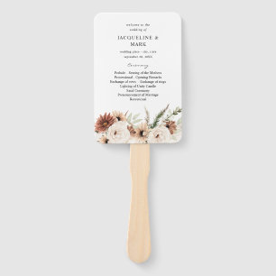 Leque Programa Rustic Neutral Boho Floral Weding
