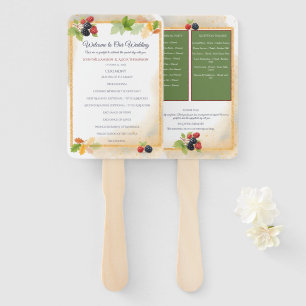 Leque Programa Rustic Romântico de Casamento de Outono d