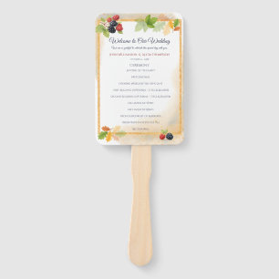 Leque Programa Rustic Romântico de Casamento de Outono d