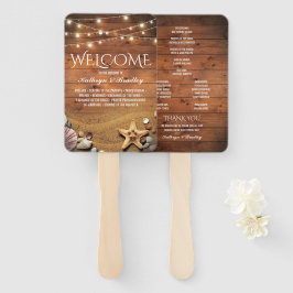 Leque Programa Rustic Starfish Beach Lights Wedment