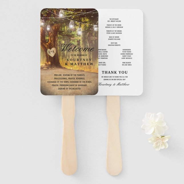 Leque Programa Rustic Tree Lake Twinkle Lights (Frente e Verso)