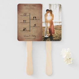 Leque Programa Rustic Wedding Timeline Photo