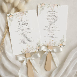 Leque Programa Rustic White Blooms Casamento