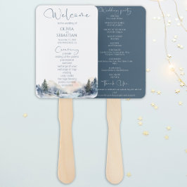 Leque Programa Rustic Woodland Winter Forest Weding Prog