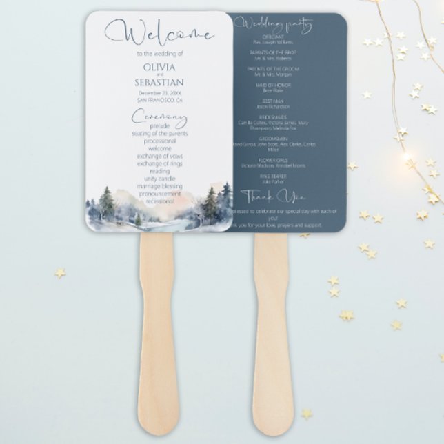 Leque Programa Rustic Woodland Winter Forest Weding Prog (Criador carregado)
