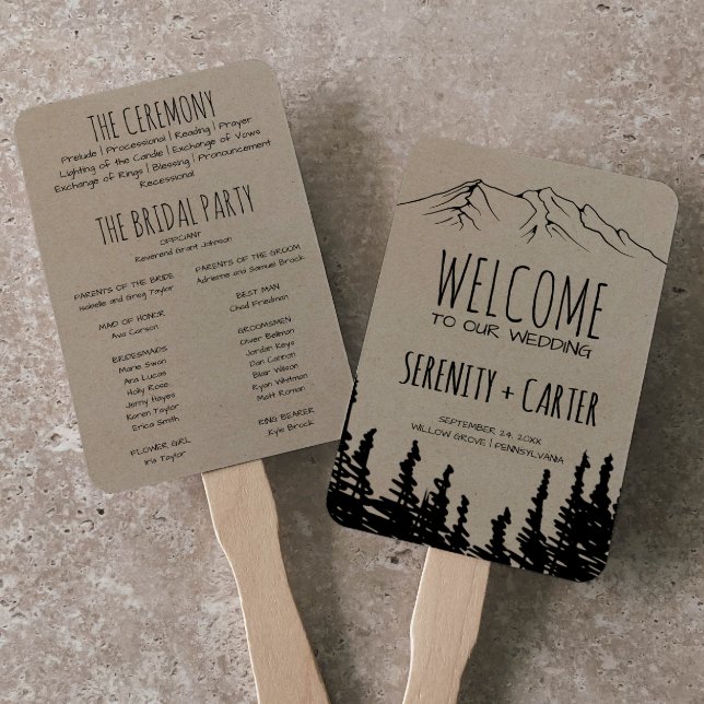 Leque Programa Rustic Woodsy Mountain Wedment (Criador carregado)