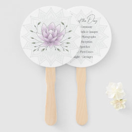 Leque Programa Simples de Casamento Leaf e Lotus Mandala