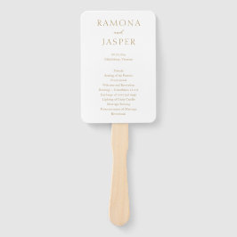 Leque Programa Simples de Casamento Moderno Dourado