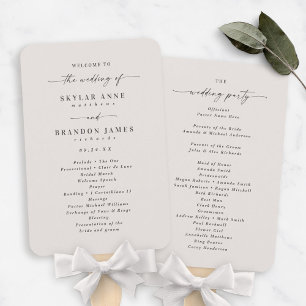 Leque Programa Simples de Cerimônia de Casamento Sem Bra