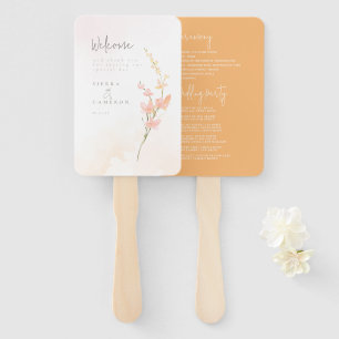 Leque Programa Sunny Wildflower Wedding Peach ID1023