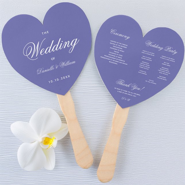 Leque Programa Violet Heart Wedding Calliografia Muito P (Criador carregado)