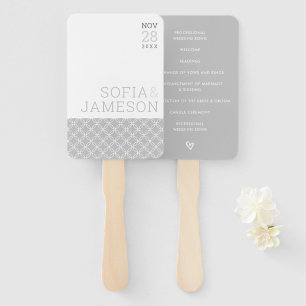 Leque PROGRAMA WEDDING cinzas simples e modernas pálidas
