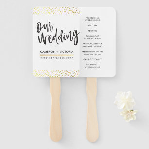 Leque PROGRAMA WEDDING FAN na moda cic gold confetti