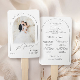 Leque Programas de Casamento com Arco e Foto Minimalista
