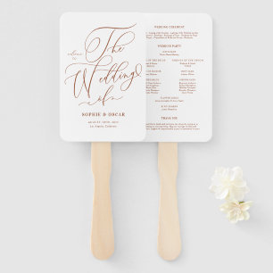 Leque Programas de Casamento com Caligrafia Caprichosa e
