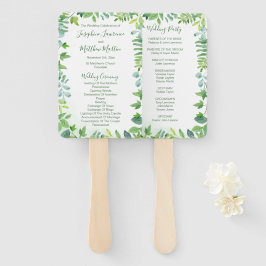 Leque Programas de Casamento de Cores Aquáticas de Folha