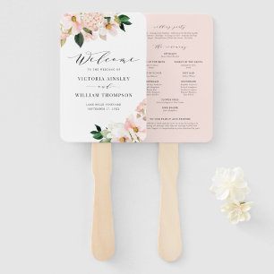 Leque Programas de Casamento de Magnolias e Hydrangeas R