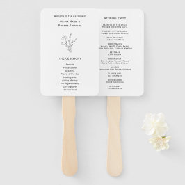 Leque Programas de Casamento Floral Russo Negro e Branco