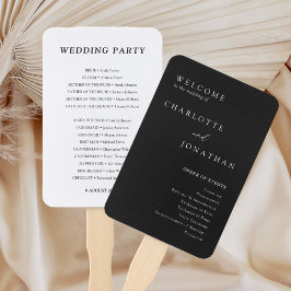 Leque Programas de Casamento Moderno Minimalista Negro