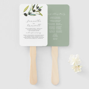 Leque Programas de Casamento por Aquarela Verde