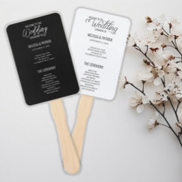 Leque Programas modernos de Casamento Negro e Branco