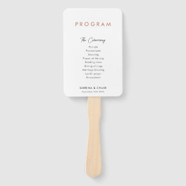 Leque Programas Modernos de Casamento Simples de Blush