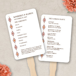 Leque Programas Rustic Western Wedding Fan