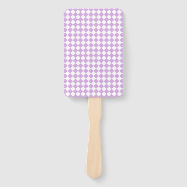 Leque Purple White Checker Diamond Pattern (Frente)