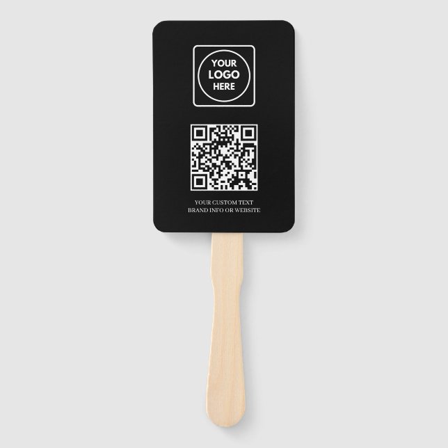 Leque QR Preto | Design Profissional de Logo Empresarial (Frente)